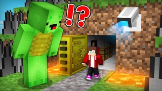 JJ and Mikey Found Tiny Security Base in Minecraft - Maizen Parody