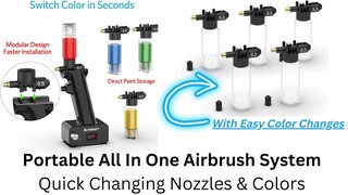 Testing A Portable All in One  Airbrush / SprayGun From Amazon - Quick Changing Colors & Nozzles
