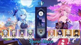 Ganyu Melt & Yae AFK Team | New Spiral Abyss 2.7 | Full Stars - Genshin Impact