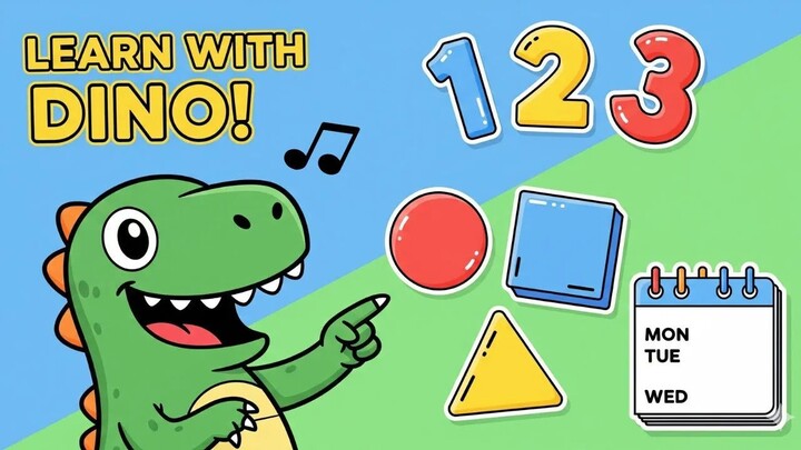 Learn Colors, Shapes & Days of the Week 🌈 Educational Videos for Toddlers | Dino ABC