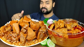 HUGE SPICY MUTTON CURRY, MUTTON GRAVY, MUTTON TONGUE CURRY, RICE ASMR MUKBANG EATING SHOW| BIG BITES