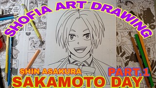 drawing anime SAKAMOTO DAY part.1 SHIN ASAKURA
