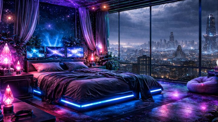 霓虹卧室｜Neon Bedroom Above the City | Sleep & Relaxation Music