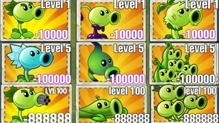 PVZ2 compare | all Plants level 1 vs level 10 vs level 100 vs Dark ages Gargantuar - MK Kids