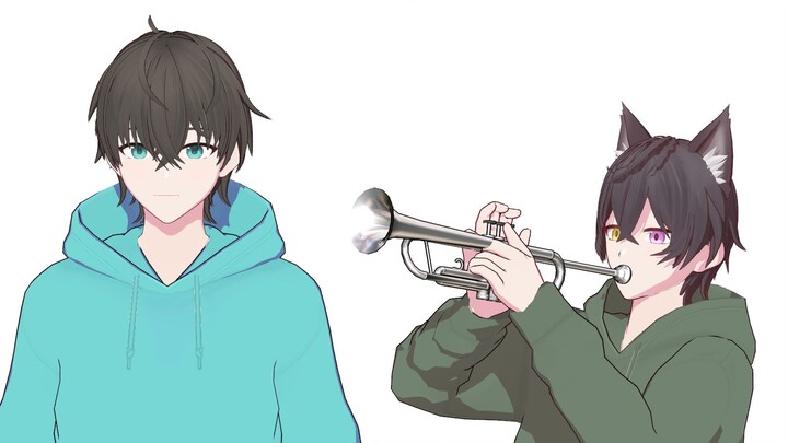 【MMD】A black cat trying to play beautiful yin music for Badcen