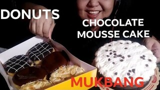 Happy 2k Subscribers!!! CHOCOLATE MOUSSE CAKE//DONUTS//NO TALKING//MUKBANG