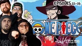 BAND REACTS: ONE PIECE EP 22-24 REACTION | FIRST TIME WATCHING ONE PIECE ANIME | MIHAWK ARRIVES!