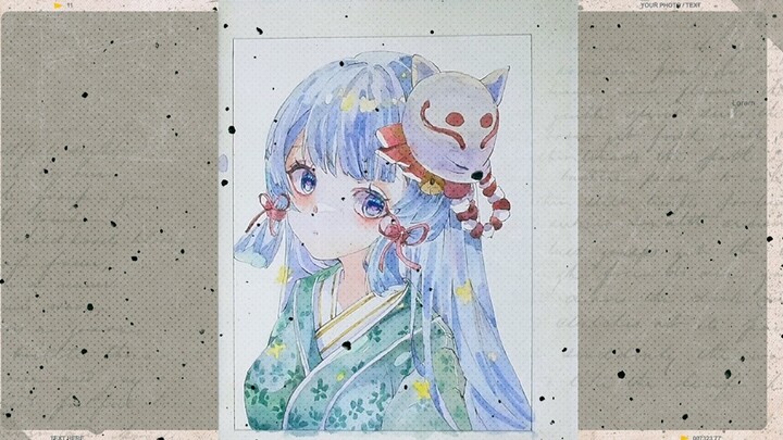 [Watercolor] Ayaka Kamisato is so cute! Help! !