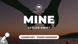 Mine - Taylor Swift (Lower Key - Piano Karaoke)