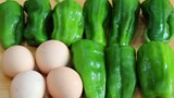 [Makanan][DIY]Telur Orak-Arik dengan Kulit Macan dan Paprika Hijau