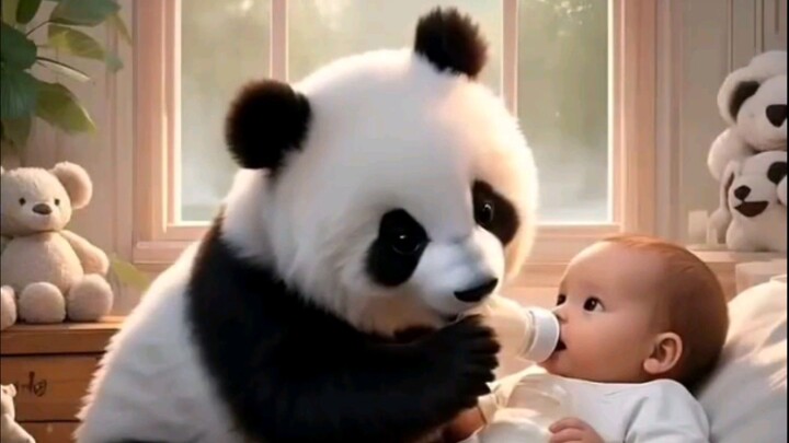 panda and baby😍