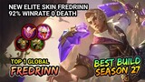 92% Winrate Elite Skin Fredrinn Gameplay Season 27 - Top 1 Global Fredrinn BANGJEFF - Mobile Legends