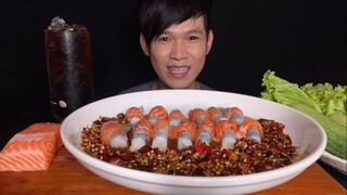 MUKBANG EATING SPICY SHRIMP + SALMON | MukBang Eating Show