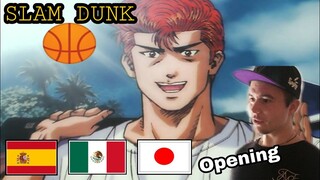 ESPAÑOLES REACCIONAN A SLAM DUNK OPENING 🏀😱 Japonés vs LATINO VS CASTELLANO