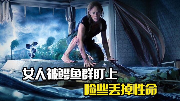 Woman targeted by a pack of crocodiles, narrowly escapes with her life—adventure movie