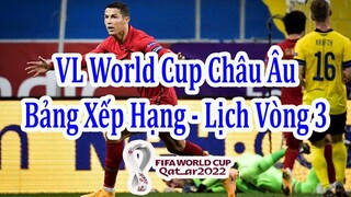 Bảng Xếp Hạng Vòng Loại World Cup Khu Vực Châu Âu Mới Nhất - Lịch Thi Đấu Vòng 3