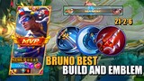 BRUNO BEST BUILD AND EMBLEM SEASON 24 | Mobile Legends Bang Bang