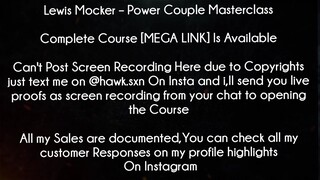 Lewis Mocker Course Power Couple Masterclass Download