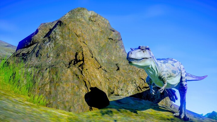 Tyrannosaurs Rex & Albertosaurus Hunting In Mountainous Environment - Jurassic World Evolution