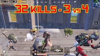 PUBG MOBILE || 32 KILLS 3 vs 4 IN SANHOK #20