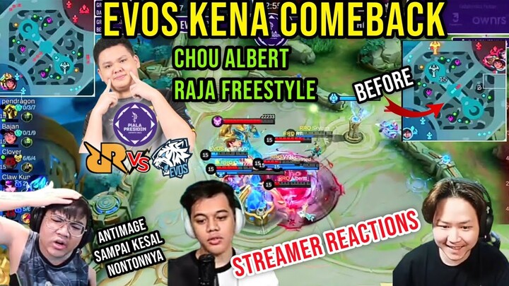 SAKIT BGT EVOS KENA COMEBACK! REACTION STREAMER - RRQ vs EVOS Pilpres