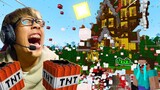 แกล้งทีมงานสุดโหด!! แอบวางระเบิดบ้านที่พวกมันตั้งใจสร้าง555 เลวมาก  Minecraft