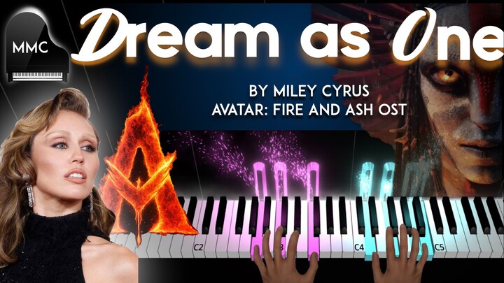 Dream as One by Miley Cyrus (Avatar: Fire and Ash OST)  piano cover/tutorial + sheet music
