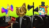Rainbow Siren Head & Cartoon Cat Gold & Freddy FNAF - Coffin Dance Meme Cover