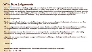 Who Buys Judgements