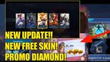 New Mobile Legends Update! New Free Skin!Promo Diamond is BACK!?