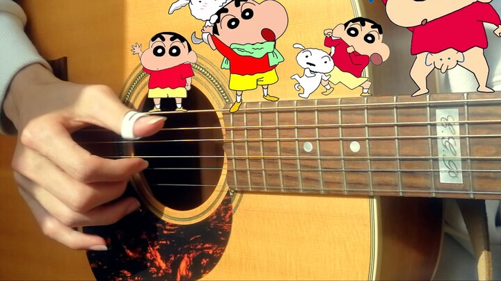 The guitar version couldn't be better, it takes you back to your childhood instantly, Crayon Shin-ch