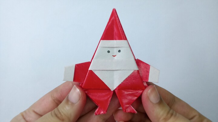 Red Marble Paper Santa Claus | Beautiful Christmas DIY Craft 🎄❤️