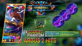 3X SCARLET PHANTOM ARGUS 2 HITS | TOP GLOBAL BRUNO BEST BUILD AND EMBLEM MLBB - Master Bodak