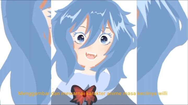 Menggambar dan mewarnai karakter anime Elfaria