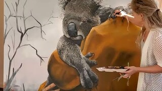 KOALA RESCUE - Time lapse painting - Watch from beginning to end in 9 minutes!