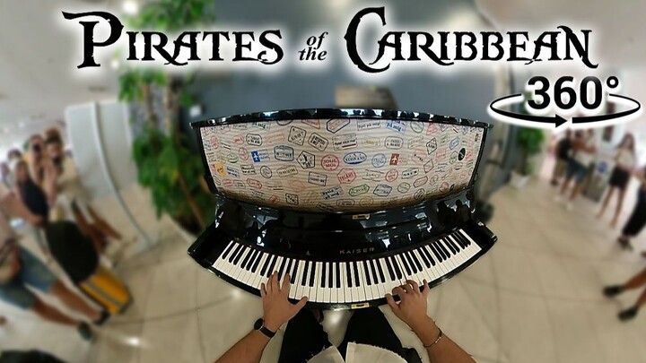 Mainkan "Pirates of the Caribbean" di jalan piano, dan tunjukkan langsung kepada penonton!
