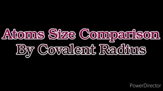 Atoms Size Comparison By Covalent Radius