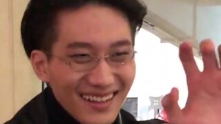 Look how happily he's smiling!