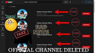 Nadeem Mubarak Official Channel Deleted || Nadeem Nani Wala ka Youtube Channel Delete || Nani Wala