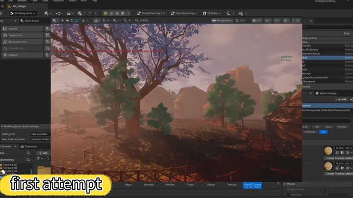 learning unreal, screenshot of my stylised environment from blockout to final.