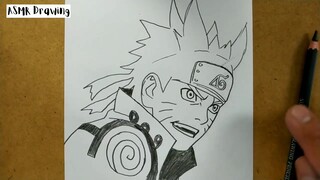 ASMR drawing Naruto ... VERY EASY ,, how to draw NARUTO manga from japan