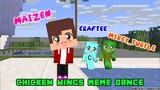 CHICKEN WINGS MEME DANCE X MAIZEN, MIKEY_TURTLE, CRAFTEE -Minecraft Animation