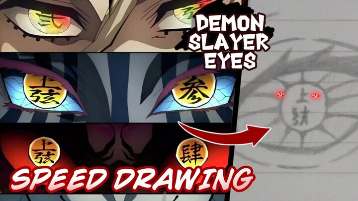 menggambar mata anime bergaya demon slayer