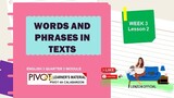 ENGLISH 3 |WORDS AND PHRASES IN TEXTS | MODULE WEEK 3 | LESSON 2 | PIVOT- MELC-BASED