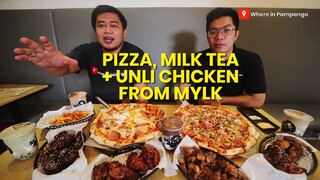 Pizza, milk tea, + unli chicken from Mylk