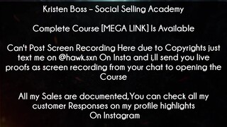 Kristen Boss Course Social Selling Academy download