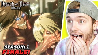 EREN VS ANNIE FINALE!! Attack on Titan Ep.25 (Season 1) REACTION