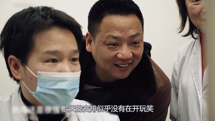 It seems he really waited in line for three years and finally got to see his mom.