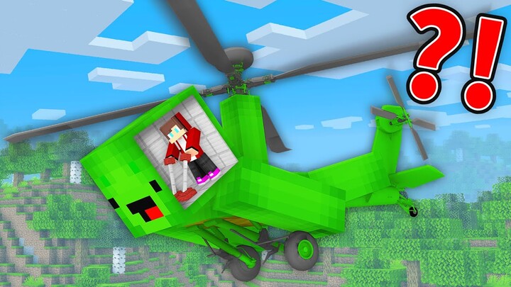How JJ Controls Mikey HELICOPTER in Minecraft? (Maizen)