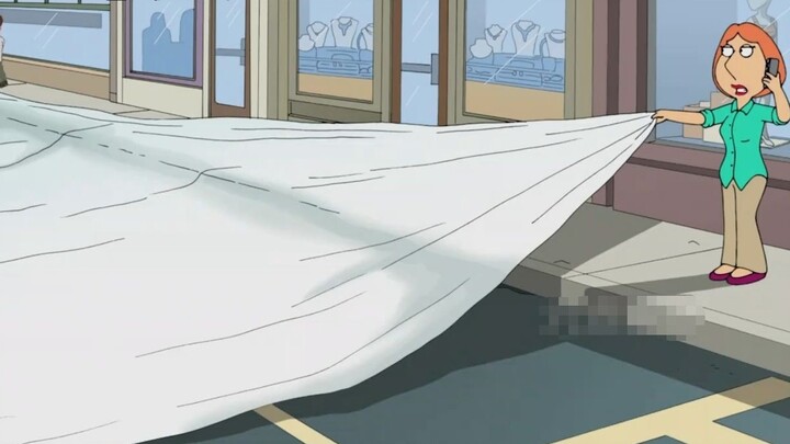 The Griffins folded the largest piece of paper, leading to Megan being eaten by a shark